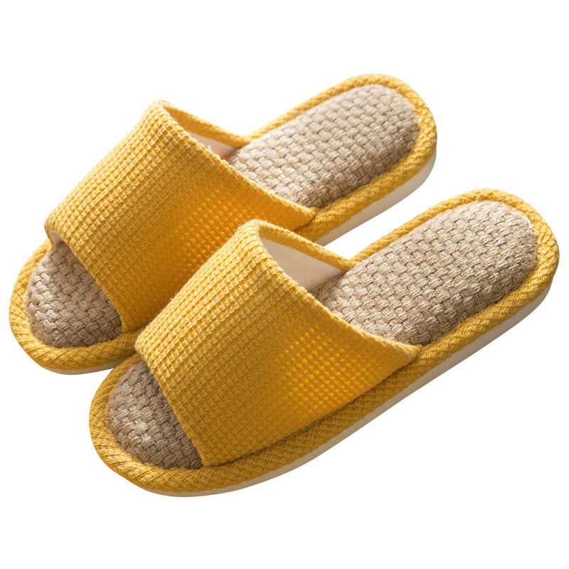 Summer Indoor Trendy  Linen Home Slippers Couple Slippers for Men and Women