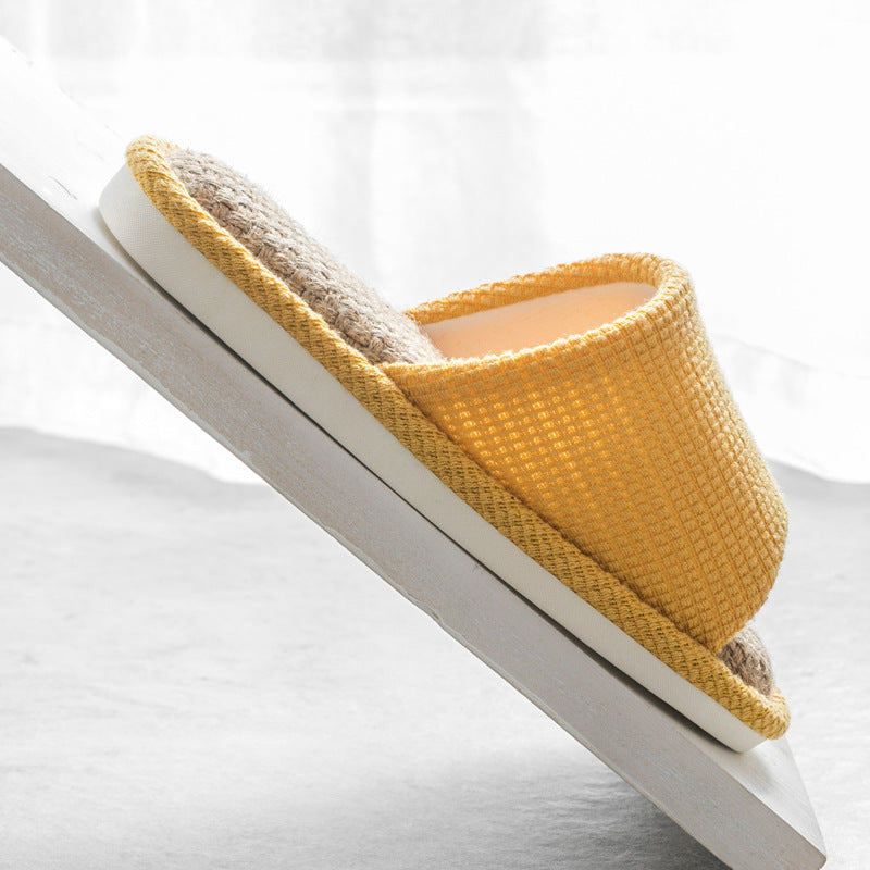 Summer Indoor Trendy  Linen Home Slippers Couple Slippers for Men and Women