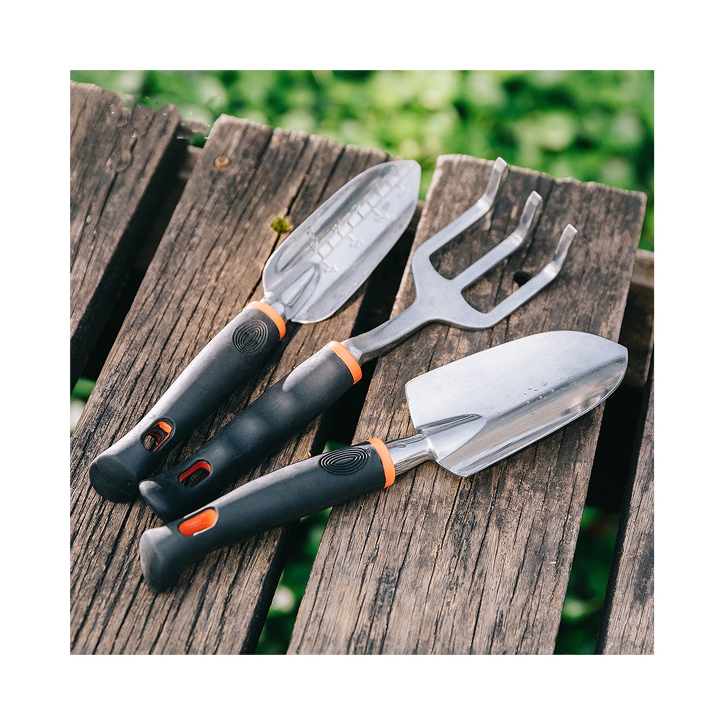 Premium 3-Piece Aluminum Garden Tool Set – Durable Hand Shovel, Transplanter & Cultivator Rake