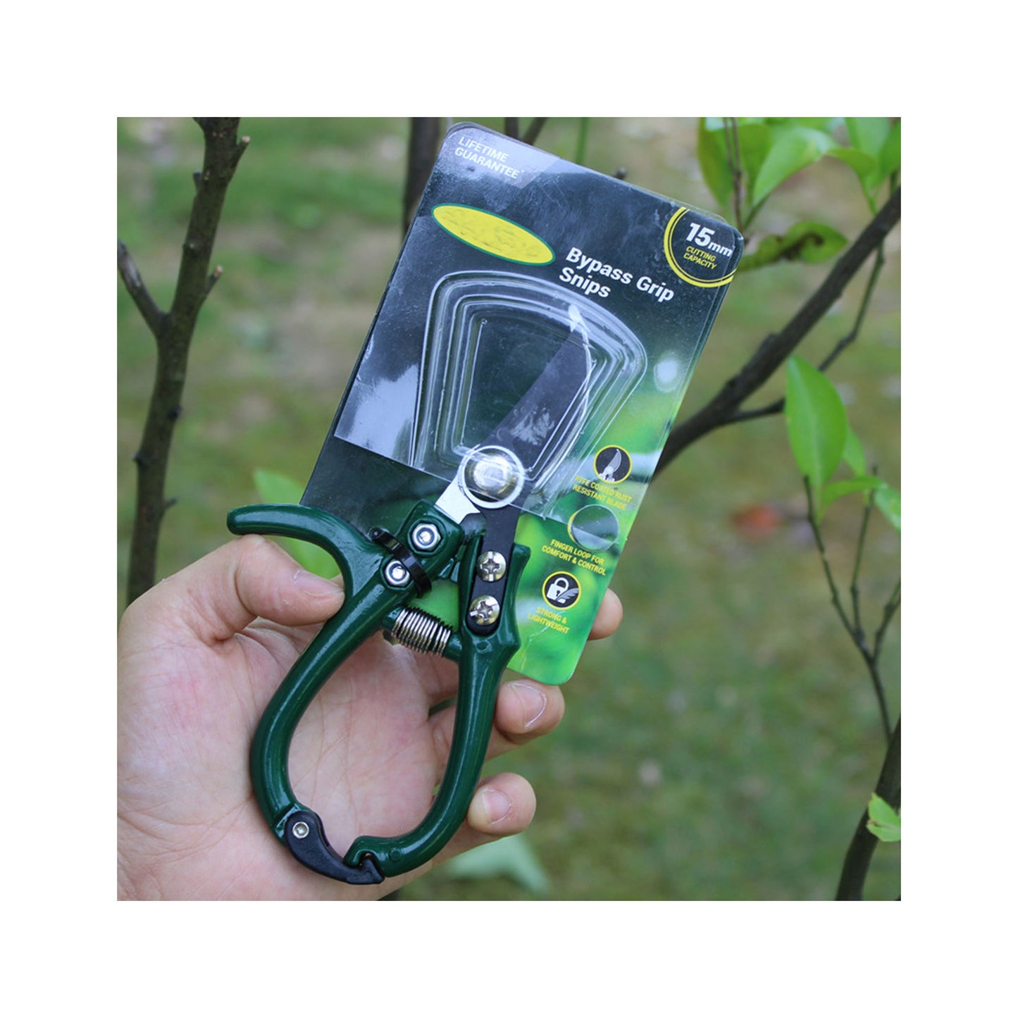 Heavy-Duty Garden Pruning Shears with Safety Lock & Stainless Steel Spring