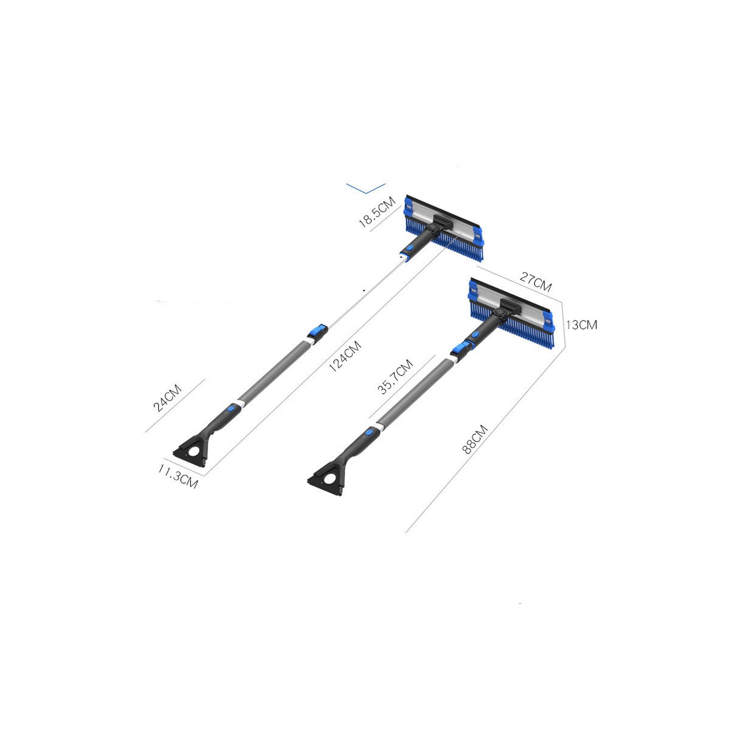 6-in-1 Telescopic Snow Shovel – Adjustable Ice Scraper & Winter Car Emergency Tool