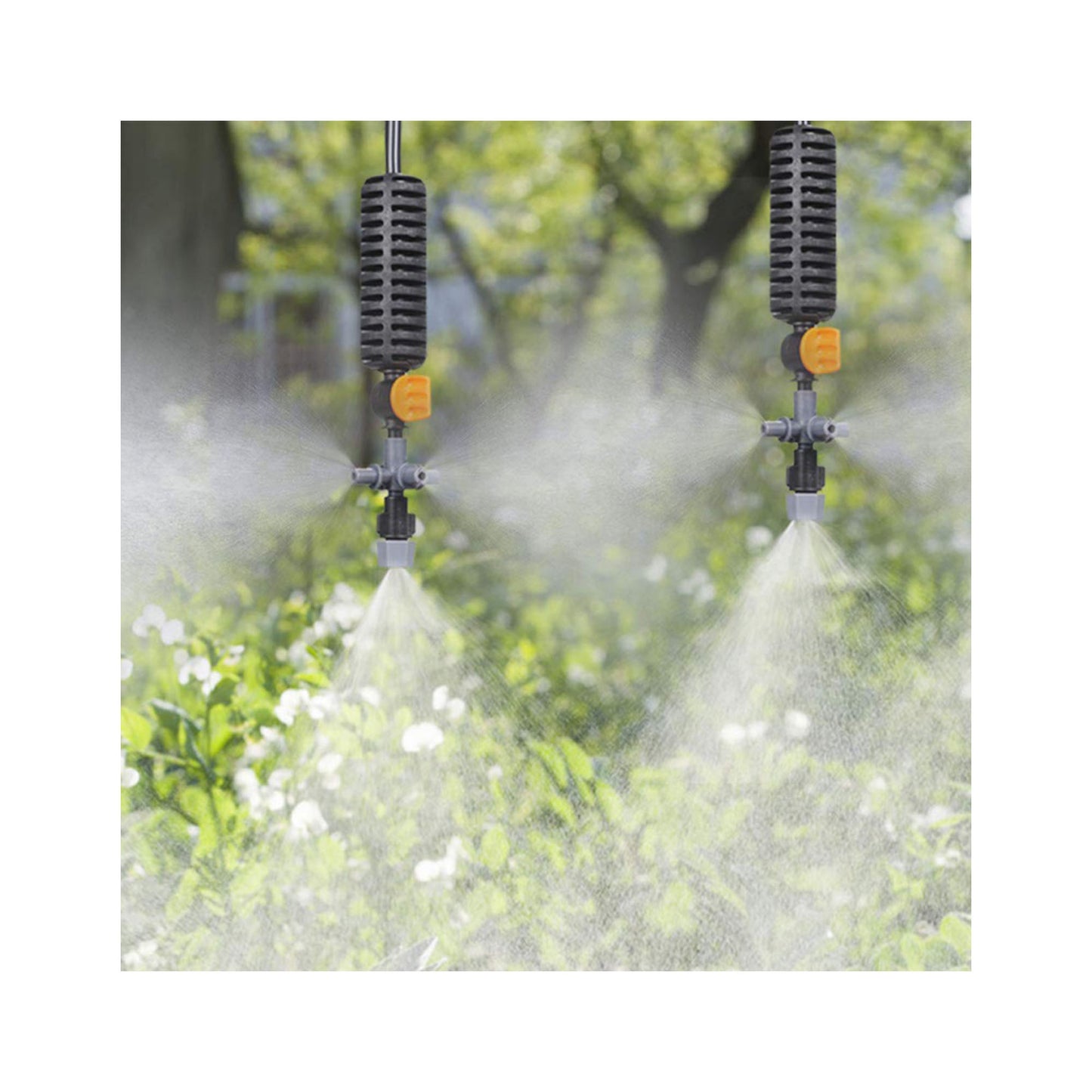 5-Way Adjustable Garden Mist Sprayer – 50cm Hose with Dual Hooks & Mini Valve Control
