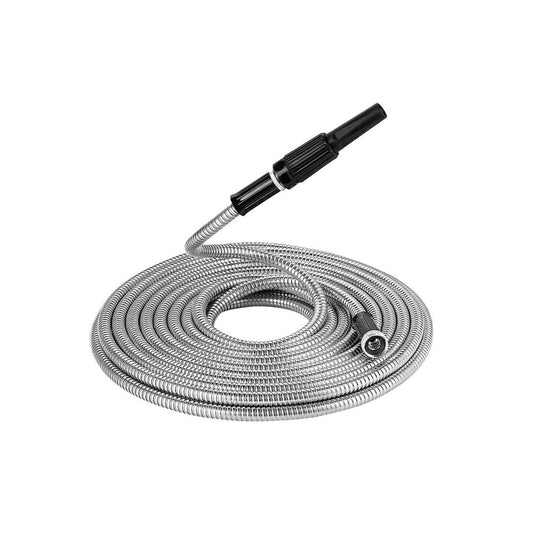 25FT Heavy Duty Stainless Steel Garden Hose – Anti-Kink, Leak-Proof & Chew-Resistant Metal Water Hose