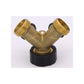 Heavy Duty Brass Garden Hose Splitter – 2-Way Faucet Adapter for Outdoor Tap & Washer Connection