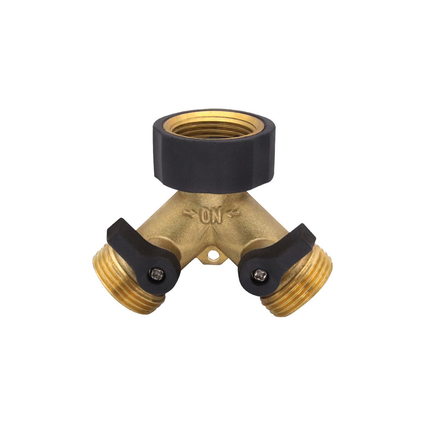 Heavy Duty Brass Garden Hose Splitter – 2-Way Faucet Adapter for Outdoor Tap & Washer Connection