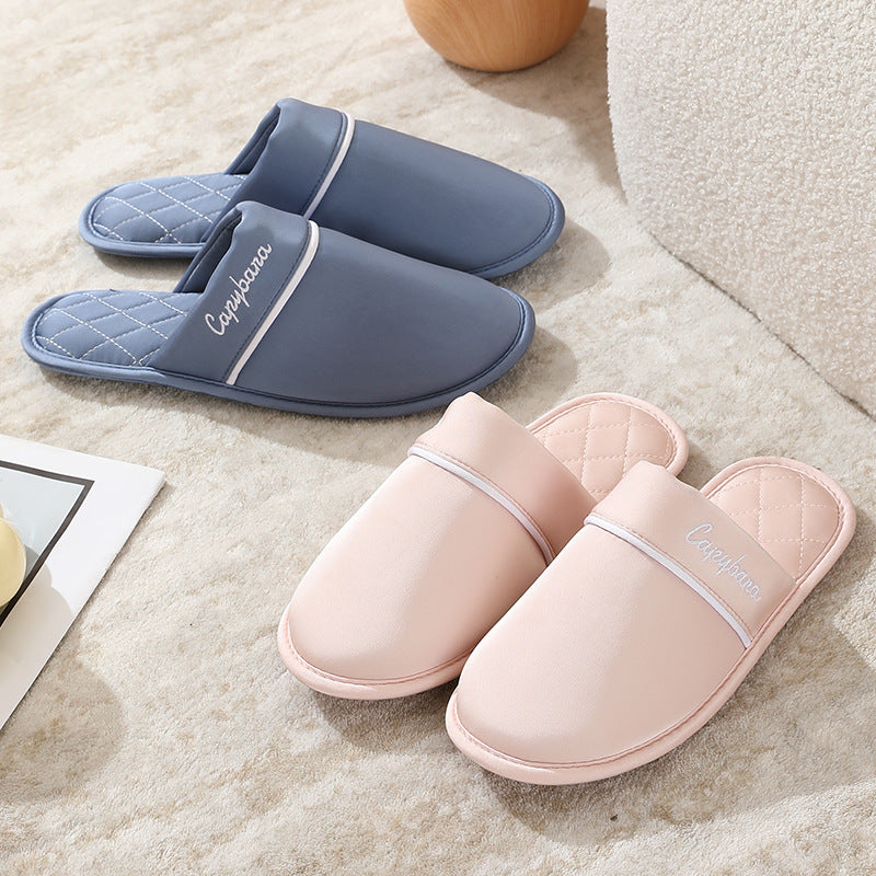 Elegant Japanese Style Silk Indoor Slippers, Comfortable Couple Slippers, Anti-Slip Office Slippers