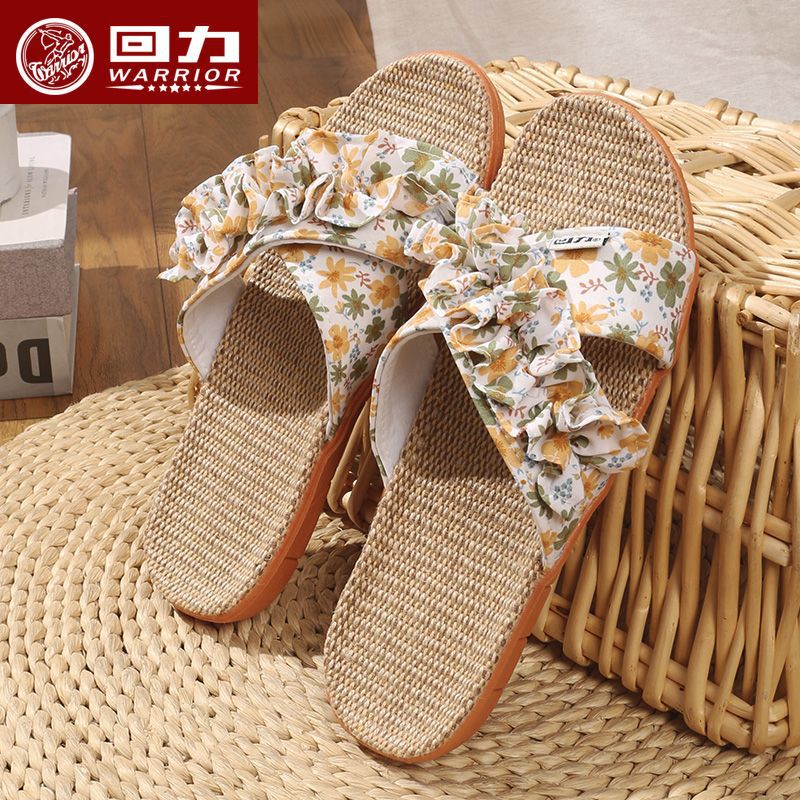 Comfortable and Durable Linen House Slippers for Women Indoor