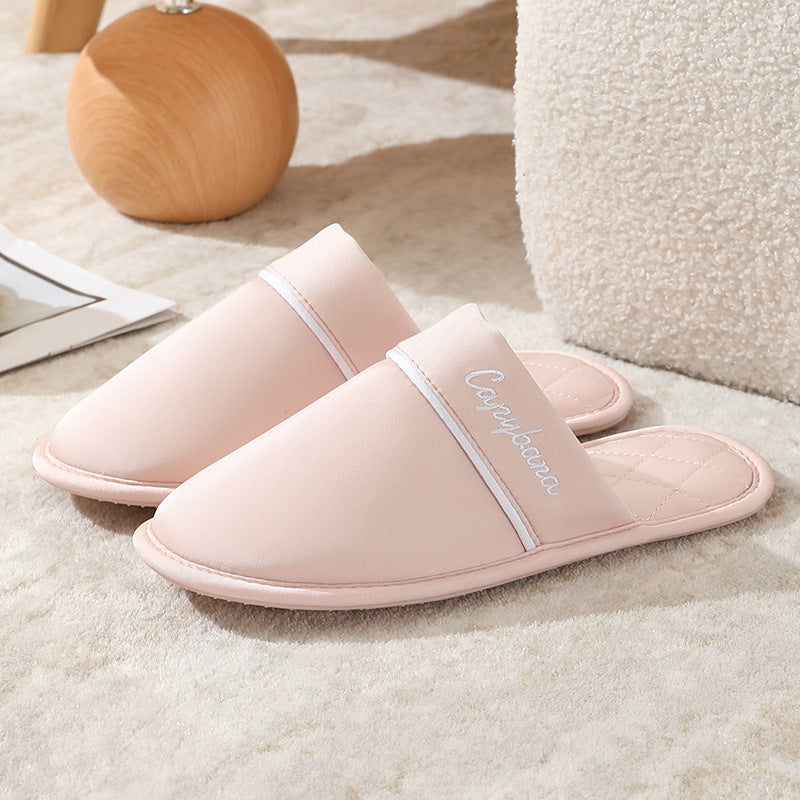 Elegant Japanese Style Silk Indoor Slippers, Comfortable Couple Slippers, Anti-Slip Office Slippers