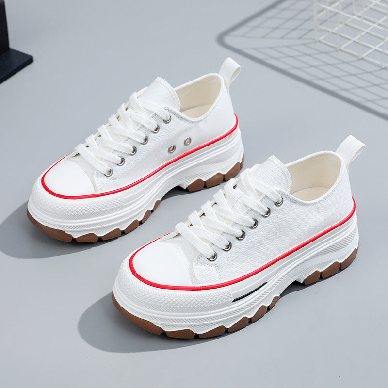 New Arrival Classic Canvas Shoes Versatile Sneakers Thick-Soled Height-Enhancing Student Shoes Korean-Style Popular Women's Shoes