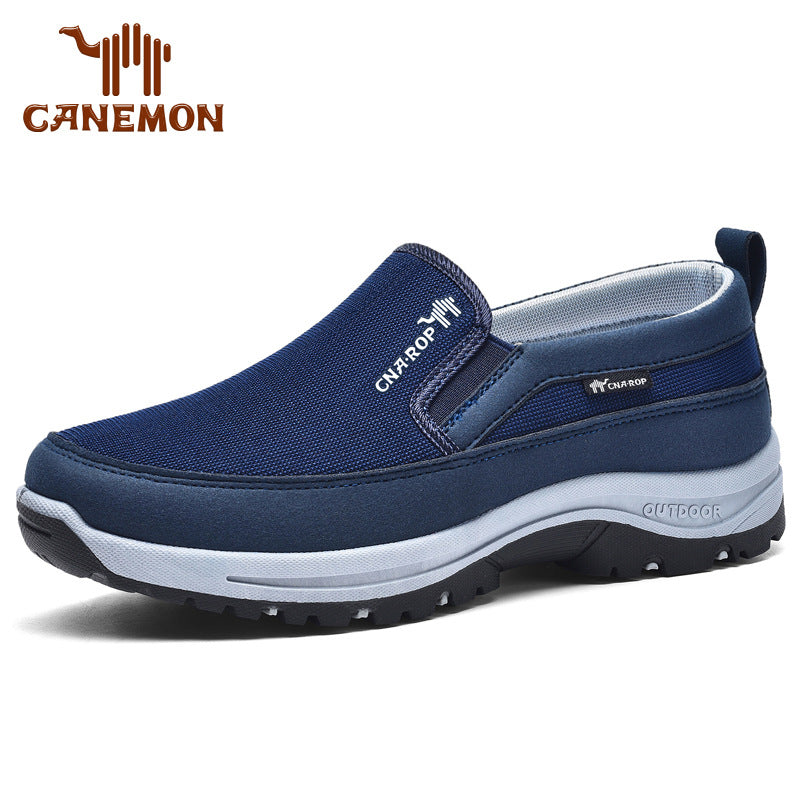 Men's Plus Size Breathable Anti-Slip Walking Shoes with Slip-On Design
