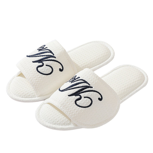 Unisex Soft Wooden Floor Slipper with Magic Tape, Japanese Style Couples Home Slippers for Indoor Use